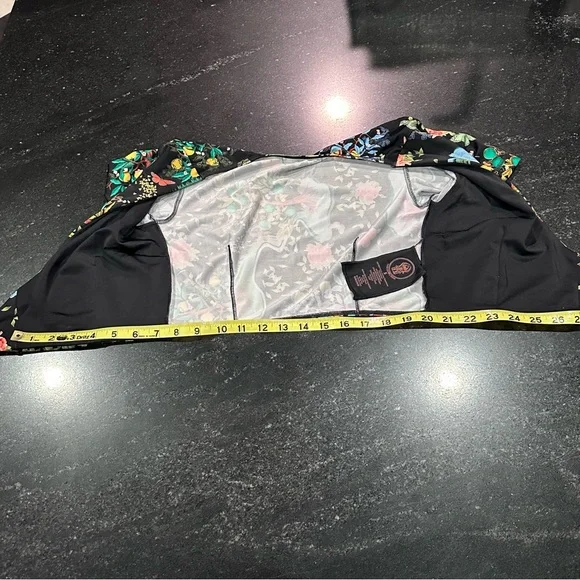 Free People HAH Swim Top Tie Closure Black Floral Butterfly Lemon Tree S - Picture 6 of 9